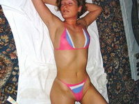 Body painting on amateur wife