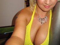 Hot blond MILF with huge melons