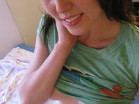 Teenage amateur GF Lali posing on bed