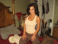 Curly amateur brunette wife Maggie