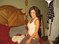 Curly amateur brunette wife Maggie