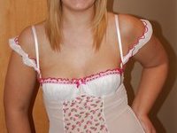Stunning amateur blonde in lingerie