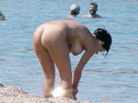 Mom Sabrina naked at beach