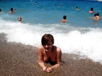 Brunette amateur wife at vacation