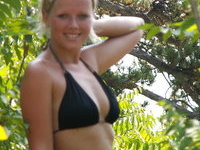 Blonde amateur wife at vacations