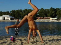 Naked beach volleyball
