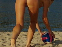 Naked beach volleyball