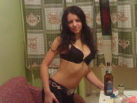 Brunette amateur wife at vacations