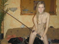 Naked GF with katana sword