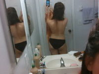 Naked selfies at mirror