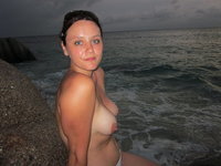 Amateur wife Yvonne at vacations