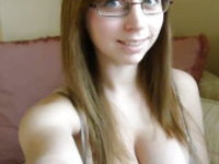Cute amateur blonde GF in glasses