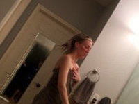 Skinny amateur wife strips and showers