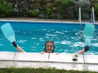 college amateur girls near pool