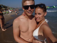 Real amateur couple at vacations