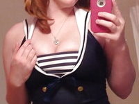 Chubby big tit sailor girl selfies