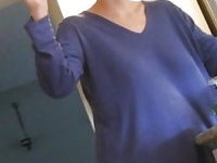 Husband films his wife undressing and fucking