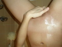 Sexy teen in shower and out