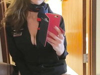Naughty milf flight attendant Wendy
