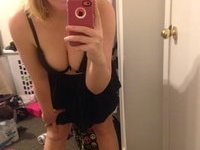 Chubby teen GF great tits and ass selfies