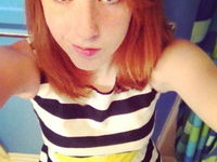 Skinny sexy redhead teen GF selfies