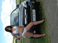 German GF posing naked near car