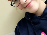 Pretty GF in glasses nice tits selfies