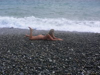 Blonde amateur wife at vacation