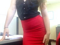 Naughty mom showing tits at office