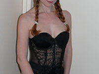 Sensual redhead wife posing nude