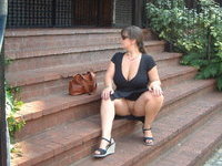 Sexy mature wife love posing outdoors
