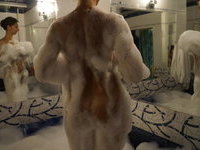 Posing naked at hotel room
