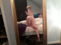 Nude selfies at mirror