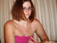Pretty amateur wife in glasses