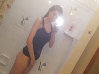 Cute teen girl nude selfies at bathroom