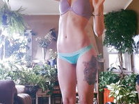 Sexy tattooed amateur girl selfies