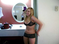 pretty young blonde GF posing at hotel
