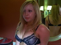 pretty young blonde GF posing at hotel