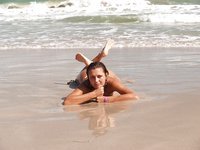 Sexy girl at beach and nude posing