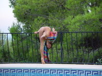 Amateurs naked near pool