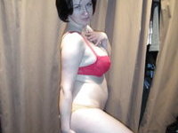 Hot bogy brunette wife nude posing