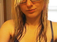 Blonde amateur GF in glasses