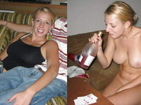 Dressed and undressed amateur cuties mix