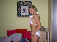 Teenage amateur blonde GF naked in her room