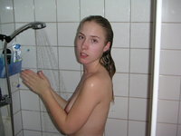 Blonde amateur GF at shower