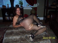 Brunette amateur wife posing at home