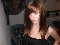 emo teen GF Kate stripping at home