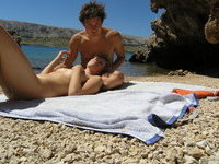 Awesome nudist couple at vacation