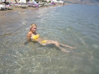 hot blond wife at vacation