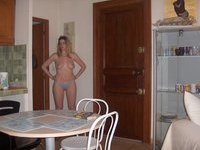 Blonde amateur wife posing and sucking